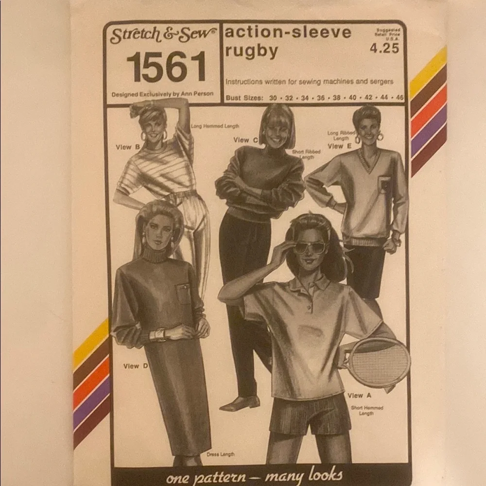 Stretch & Sew Action-Sleeve Rugby Pattern - Picture 1 of 2